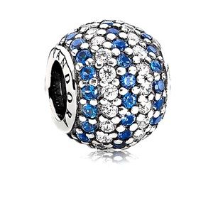 Pandora blue and white striped charm